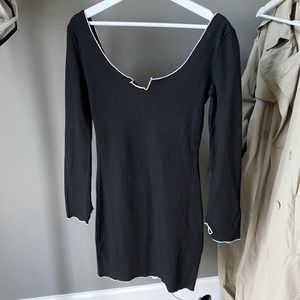 Black mini dress with thumb holes